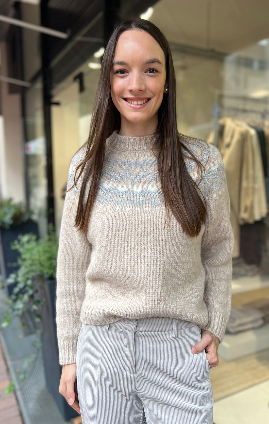Peserico Damen Strickpullover in Sand
