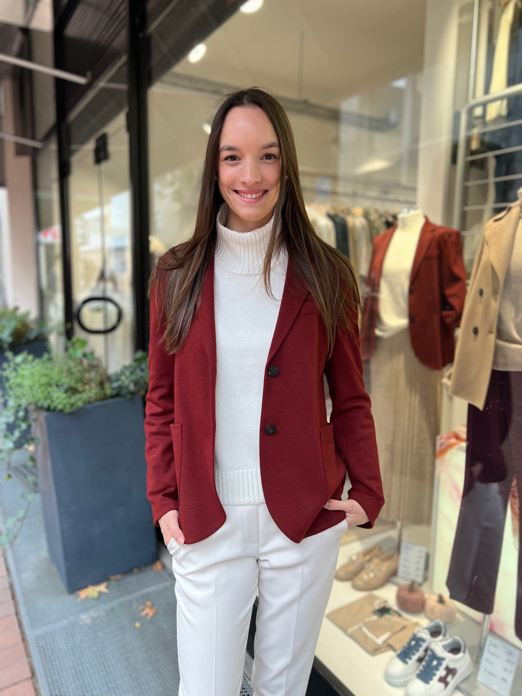 Harris Wharf London Damen Blazer in Rotbraun