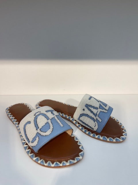 De Siena Damen Sandale in Blau/Weiß