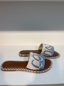 De Siena Damen Sandale in Blau/Weiß
