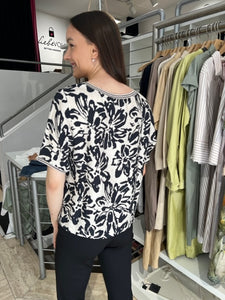 Margittes Damen Bluse in Schwarz-Weiß