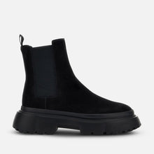 Laden Sie das Bild in den Galerie-Viewer, Hogan Damen Chelsea Boots H619 in Schwarz
