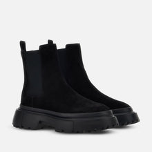 Laden Sie das Bild in den Galerie-Viewer, Hogan Damen Chelsea Boots H619 in Schwarz
