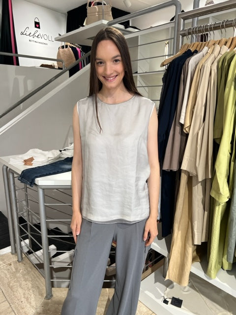 Fabiana Filippi Damen Top in Grau-Weiß