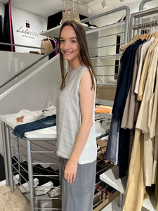 Fabiana Filippi Damen Top in Grau-Weiß