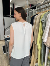 Laden Sie das Bild in den Galerie-Viewer, Fabiana Filippi Damen Top in Grau-Weiß
