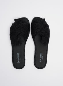 Espadrij Damen Pantoletten "Plage Boucle Lurex" in Schwarz