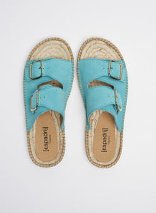 Espadrij Damen Sandaletten "Claquette" in Turquoise