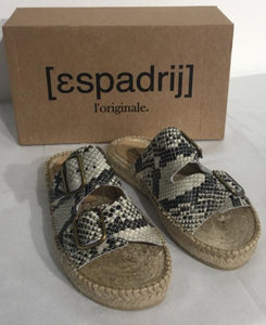Espadrij Damen Sandalette "Claquette Print" in Serpent