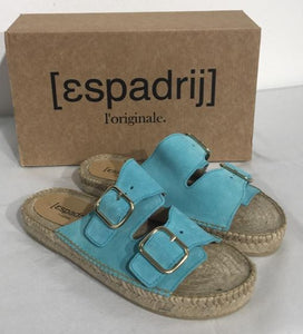 Espadrij Damen Sandaletten "Claquette" in Turquoise