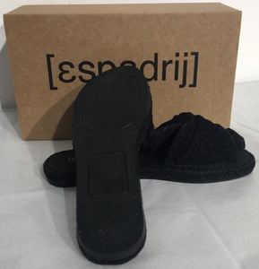 Espadrij Damen Pantoletten "Plage Boucle Lurex" in Schwarz
