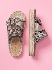Espadrij Damen Sandalette "Claquette Print" in Serpent