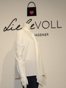 Soluzione Damen Bluse mit modischer Schleife in Weiß