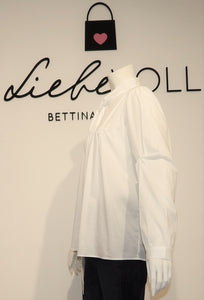 Soluzione Damen Bluse mit modischer Schleife in Weiß