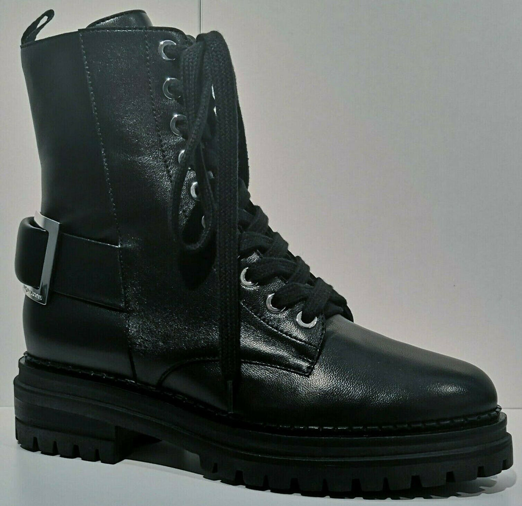 Sergio Rossi Schnürstiefel mit Zierschnalle in Schwarz