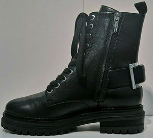 Sergio Rossi Schnürstiefel mit Zierschnalle in Schwarz