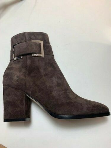 Sergio Rossi Damen Wildleder-Stiefelette mit Blockabsatz in dunkelbraun