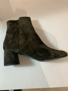 AGL Damen Wildleder-Stiefelette mit Blockabsatz in Oliv