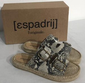 Espadrij Damen Sandalette "Claquette Print" in Serpent