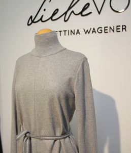 Antonelli Damen Kleid "Leman" mit hohem Kragen und Gürtel in Grau