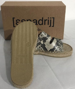 Espadrij Damen Sandalette "Claquette Print" in Serpent