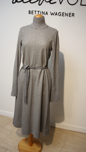 Antonelli Damen Kleid "Leman" mit hohem Kragen und Gürtel in Grau