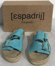Laden Sie das Bild in den Galerie-Viewer, Espadrij Damen Sandaletten &quot;Claquette&quot; in Turquoise
