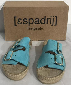 Espadrij Damen Sandaletten "Claquette" in Turquoise