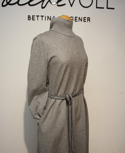 Antonelli Damen Kleid "Leman" mit hohem Kragen und Gürtel in Grau