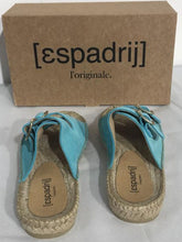 Laden Sie das Bild in den Galerie-Viewer, Espadrij Damen Sandaletten &quot;Claquette&quot; in Turquoise
