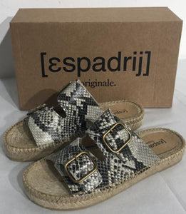 Espadrij Damen Sandalette "Claquette Print" in Serpent