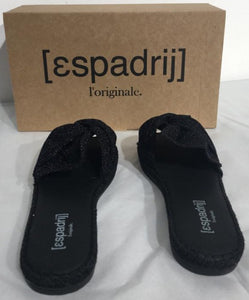 Espadrij Damen Pantoletten "Plage Boucle Lurex" in Schwarz